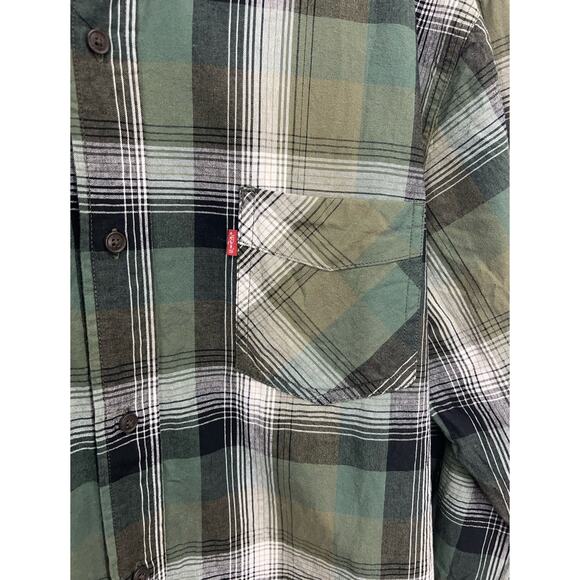 Vintage Levi’s Men Long Sleeve Button Down Shirt Size XL Green - Picture 4 of 7